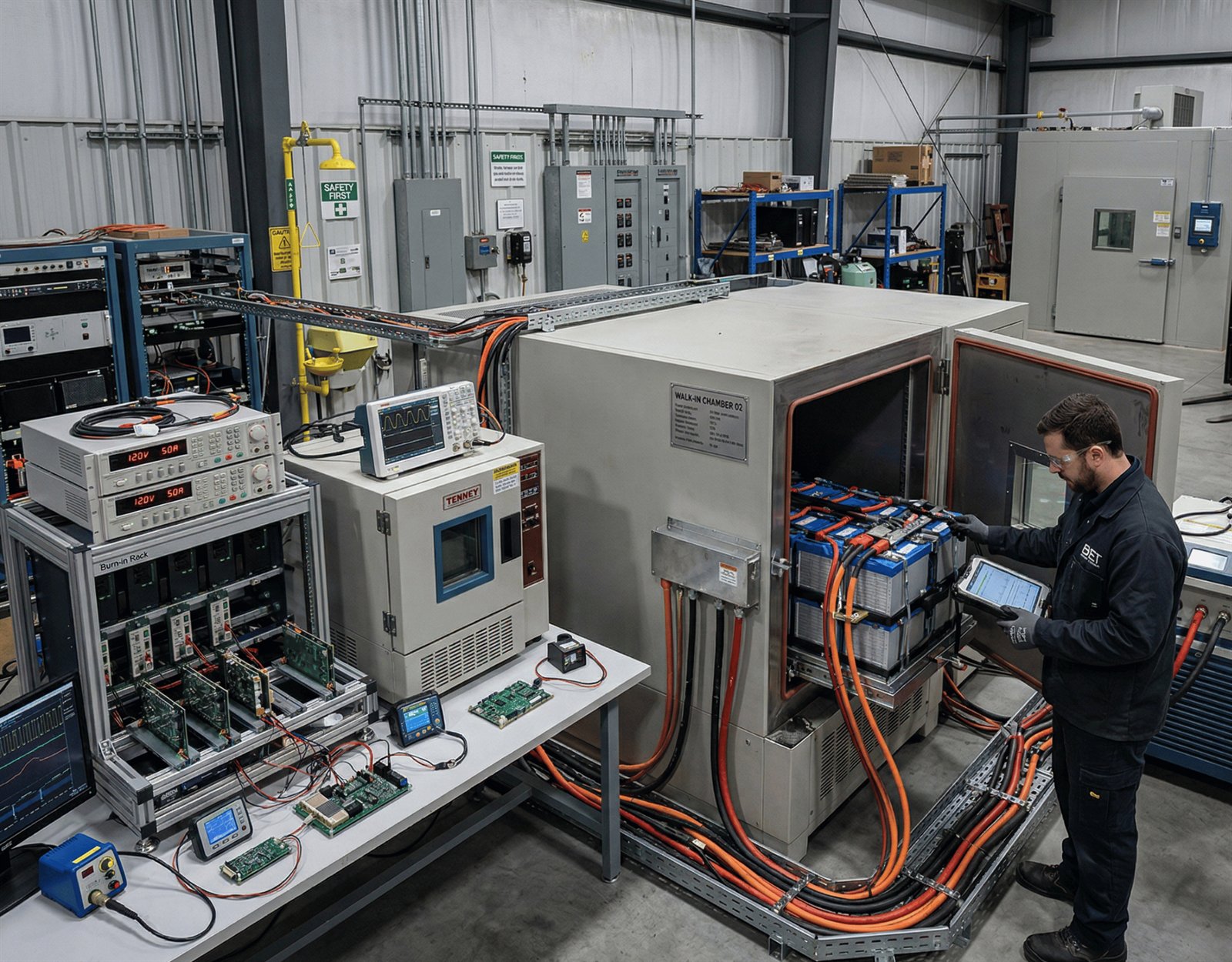 Illustrative application concept: electronics and semiconductor reliability chamber platform for climate and burn-in testing
