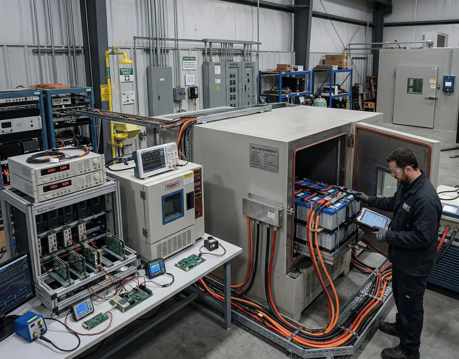 Illustrative application concept: electronics and semiconductor reliability chamber platform for climate and burn-in testing